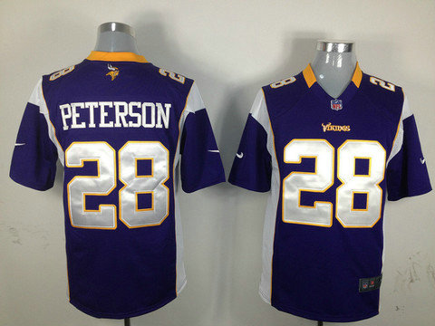 Minnesota Vikings 28 Adrian Peterson Game Purple NFL Jerseys
